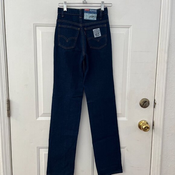 Vintage Orange Tag Levi's Pre-Wash Dark Wash Straight Leg Size 6/24 Length 32 - Picture 7 of 12
